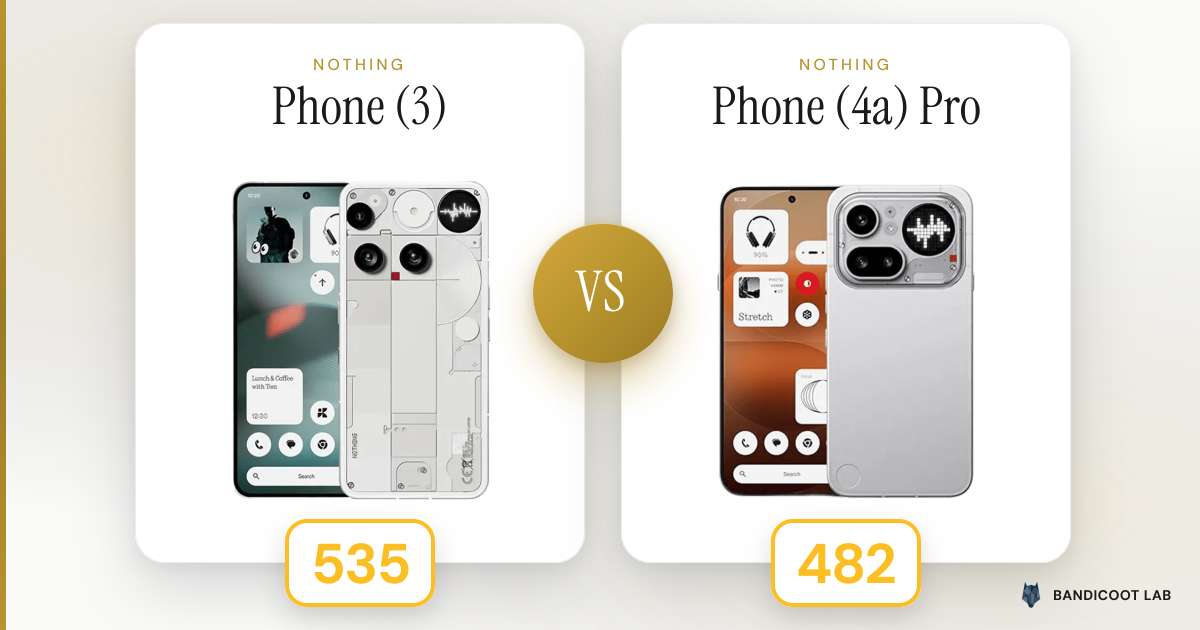 Nothing Phone (3) vs Nothing Phone (4a) Pro