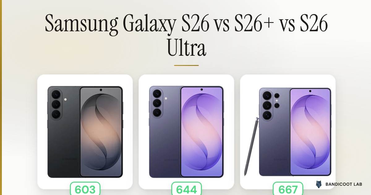 Samsung Galaxy S26 vs S26+ vs S26 Ultra